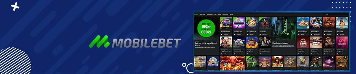 Forsiden til nettcasinoet Mobilebet Mobilebet forside