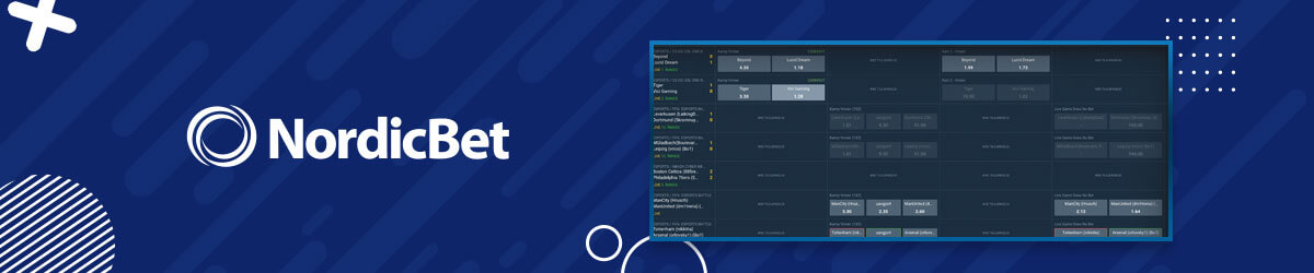 Oddssiden hos Nordicbet Nordicbet oddsside