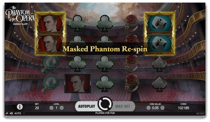 Phantom of the Opera bonusspill med re-spin