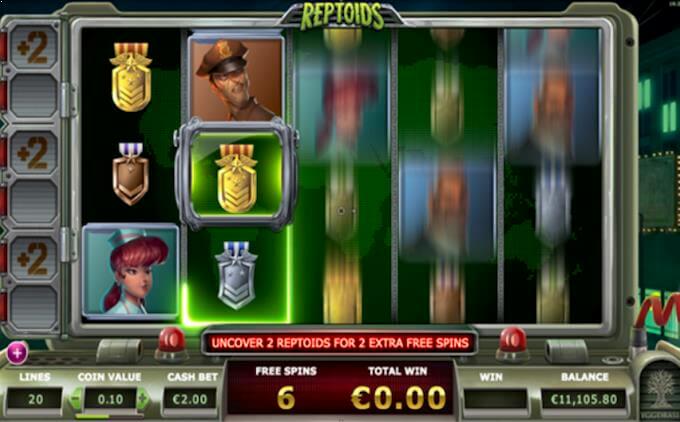 Reptoids free spins