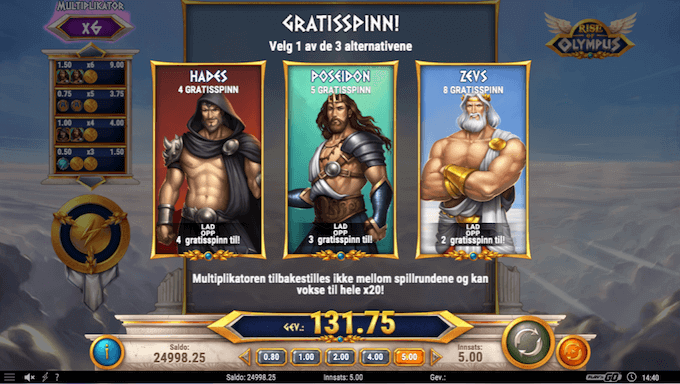 Rise of Olympus free spins-valg