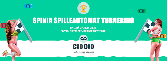 Casinoturneringer hos nettcasinoet Spinia Spinia casinoturneringer