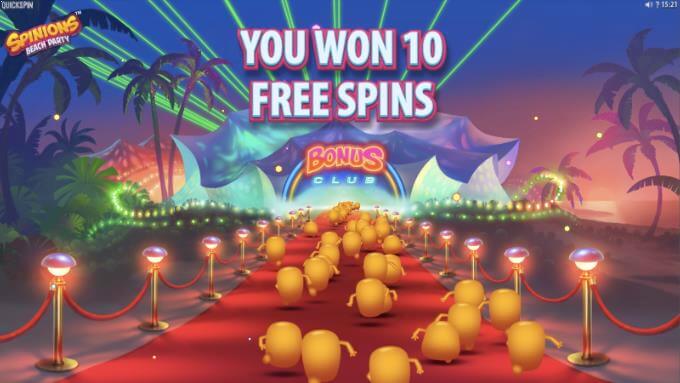 Free spins vunnet på Spinions Beach Party