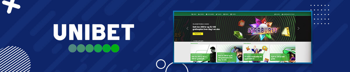 Forsiden til Unibet Unibet forside